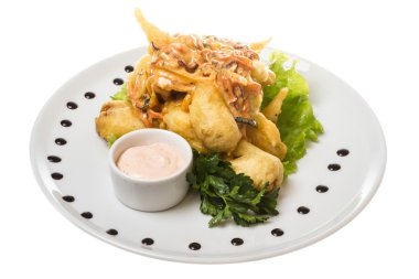 Japon tarzı Domuz pirzola havuç ve kuşkonmaz ile