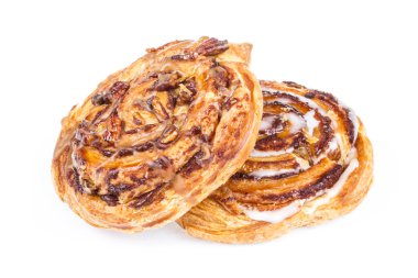 tatlı çörek üzerinde beyaz izole