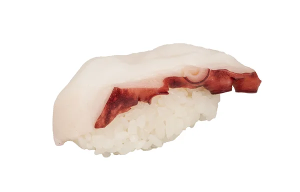 Japansk sushi med kött bläckfisk på en vit bakgrund — Stockfoto