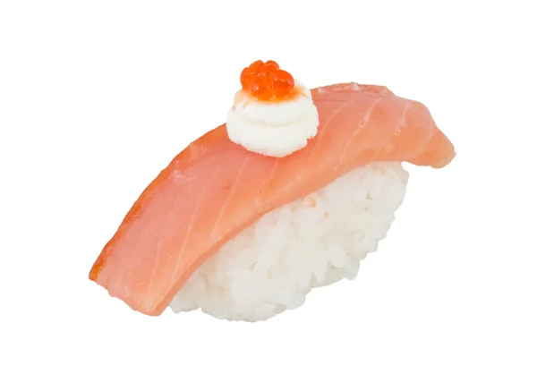 Lax sushi med vit bakgrund — Stockfoto