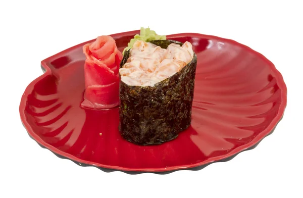 Sushi with salmon on white background isolated — Stock Photo, Image