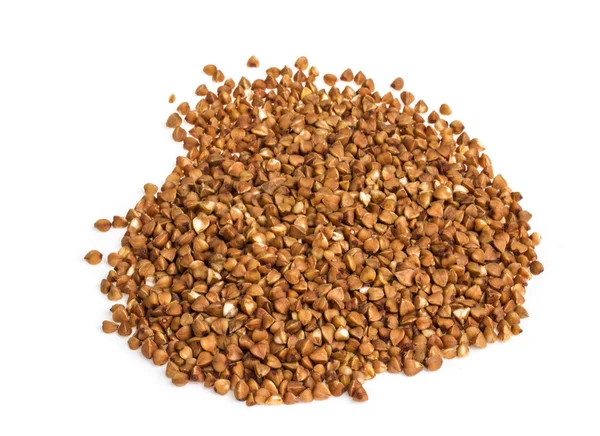Buckwheat on white background — Stock Photo, Image