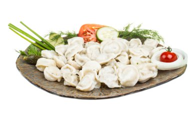 geleneksel Rus yemeği - mantı kase