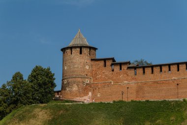 Yaz aylarında Nijniy novgorod, Kremlin duvarı. Rusya
