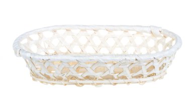 wickerwork boş beyaz zemin üzerine sarı breadbasket