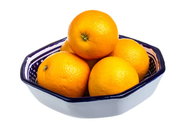 Heap of oranges in the dish — Stock Photo, Image