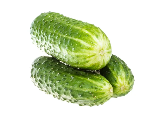 Healthy food. The green cucumbers isolated on white background — Stock Photo, Image