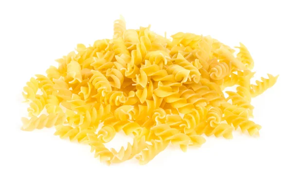 A portion of Rotini corkscrew pasta isolated on white. — Stock Photo, Image
