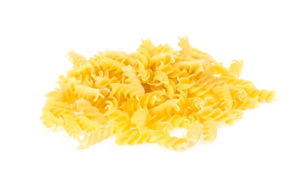 A portion of Rotini corkscrew pasta isolated on white. — Stock Photo, Image