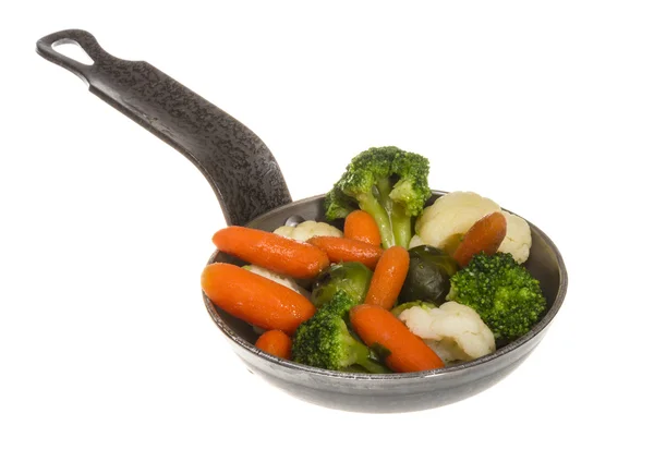 Mixed vegetables with fresh sprout in pan — Stock Photo, Image