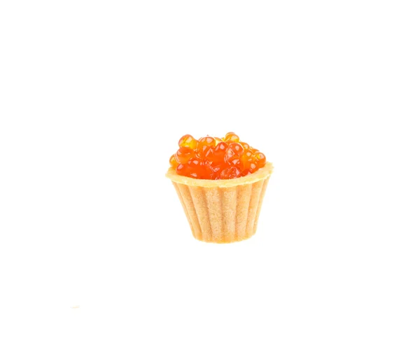 Canapés com caviar vermelho — Fotografia de Stock