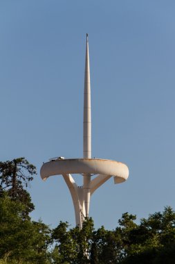 Barcelona, İspanya - jun 25: montjuic iletişim kule üzerinde Haziran