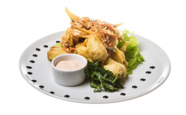 Japon tarzı Domuz pirzola havuç ve kuşkonmaz ile