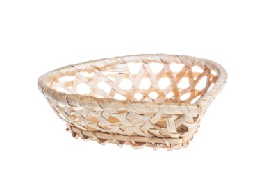 wickerwork boş beyaz zemin üzerine sarı breadbasket