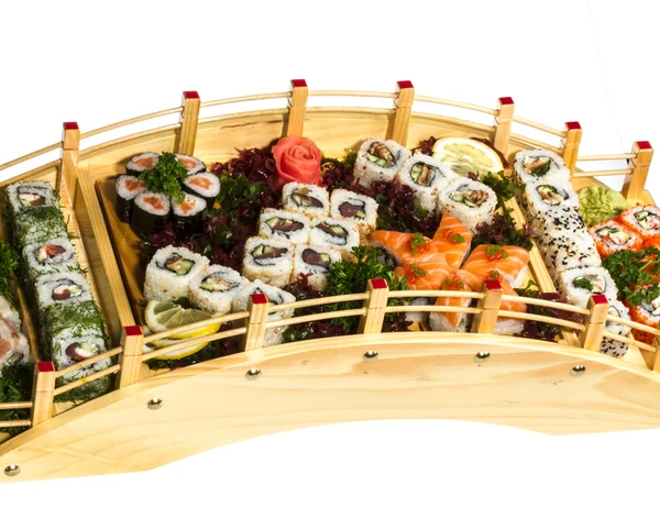 Conjunto de sushi y rollos — Foto de Stock