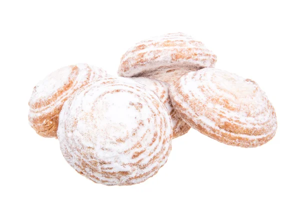 Alça de deliciosos biscoitos isolados no fundo branco — Fotografia de Stock