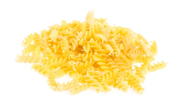 Een deel van rotini kurkentrekker pasta geïsoleerd op wit. — Stockfoto