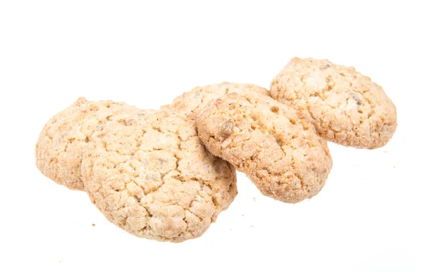 Tas de délicieux biscuits isolés sur fond blanc — Photo