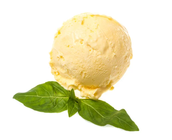 Scoop of lemon ice cream — Stock Photo, Image