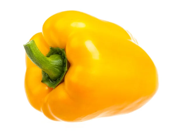 Γλυκιά κίτρινη πιπεριά απομονωμένη σε λευκό φόντο — Φωτογραφία Αρχείου