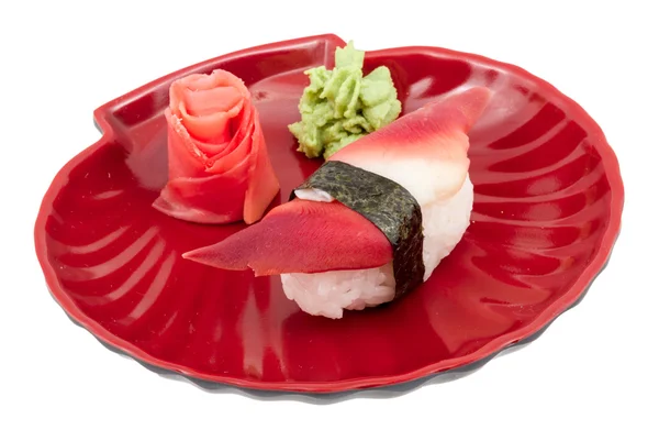 Hokkigai blötdjur sushi på vit bakgrund — Stockfoto