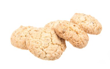 Beyaz arka plan üzerinde izole lezzetli kurabiyeler yığını