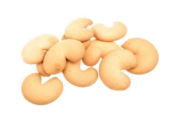 Alça de deliciosos biscoitos isolados no fundo branco — Fotografia de Stock