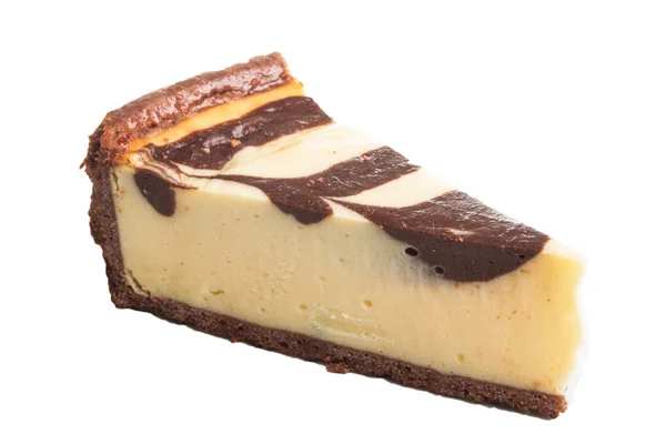 Cheesecake with chocolate sauce — Stock Photo, Image