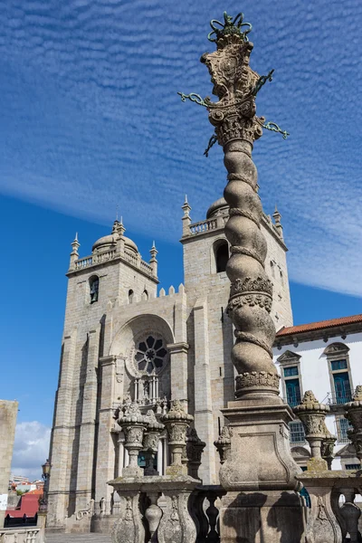 Panoramiczny widok na katedrę Porto (Se Porto) - Portugalia — Zdjęcie stockowe