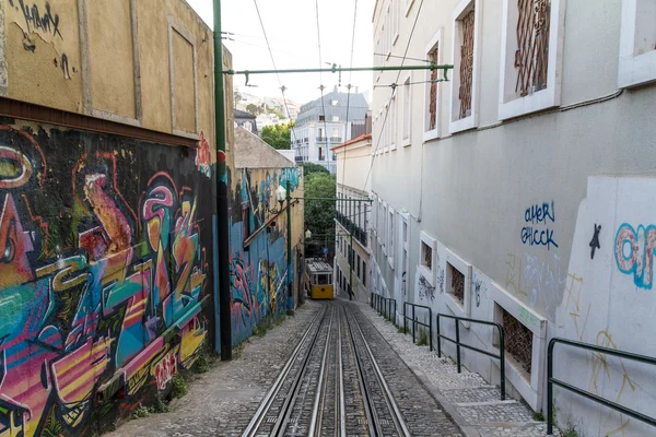 Traditional yellow and red tram — Stock Photo, Image