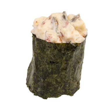 baharat soslu dilim füme yılan balığı w izole unagi suşi