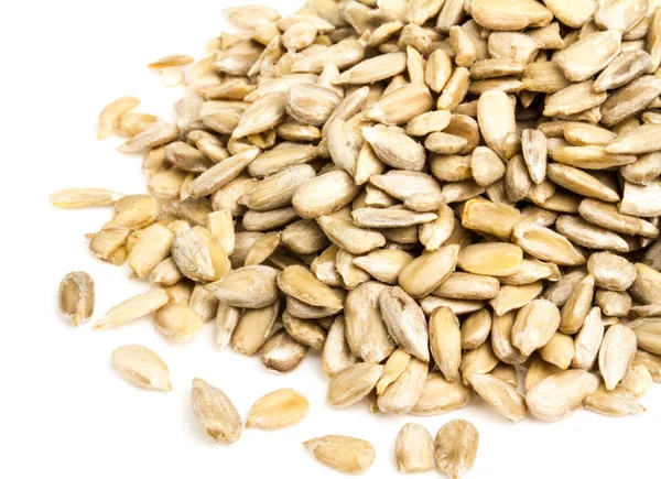 Fresh sunflower seeds isolated on a white background — Stock Photo, Image