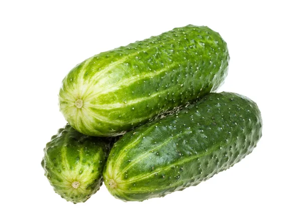 Healthy food. The green cucumbers isolated on white background — Stock Photo, Image