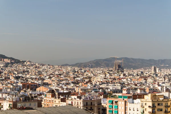 巴塞罗那天际的全景视图。西班牙. — 图库照片
