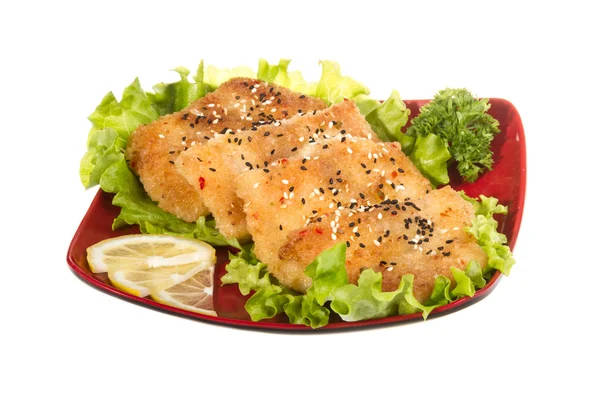 Roasted fish with lemon — Stock Photo, Image