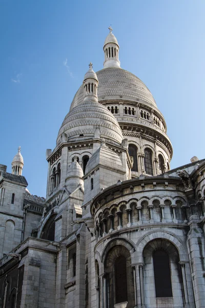 Vnější architektura sacre coeur, montmartre, Paříž, fra — Stock fotografie