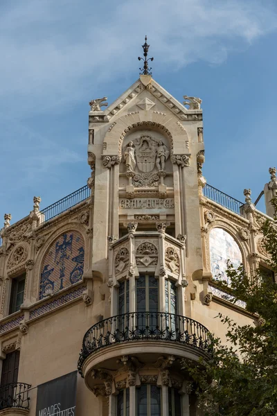 Bir palma de mallorca, mallorca, Balear Adaları'nda mainstreet, — Stok fotoğraf