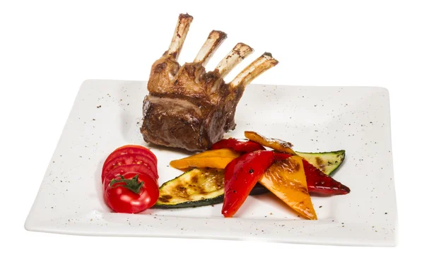 Gourmet Main Entree Course Grilled Lamb steak — Stock Photo, Image