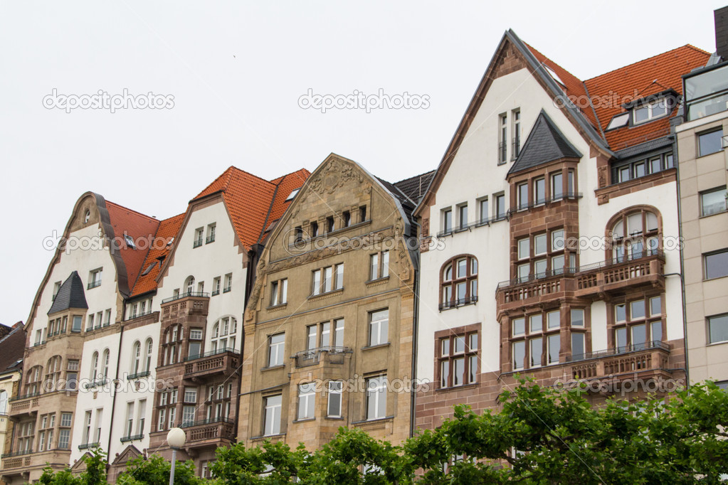 The facades of the quay of Dusseldorf