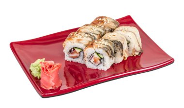 Japon mutfağının - maki rulo ile salatalık, krem c