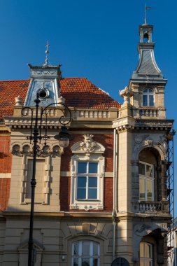 krakow, Polonya eski kasaba evi güzel cephe