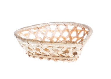wickerwork boş beyaz zemin üzerine sarı breadbasket
