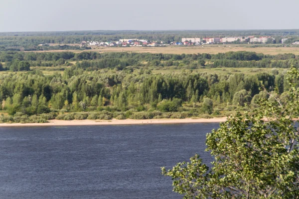 Gran vista sobre el río Volga en Nizhny Novgorod, Rusia — Foto de Stock