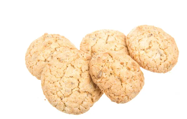 Куча вкусных печенья на белом фоне — стоковое фото