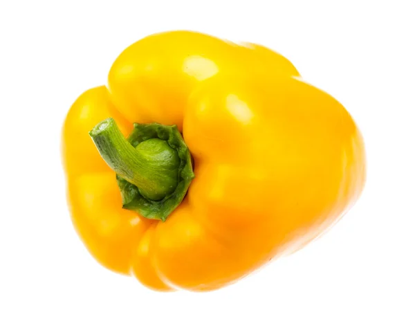 하얀 배경에 분리되어 있는 단맛나는 노란 후추 — 스톡 사진