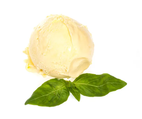 Scoop of lemon ice cream — Stock Photo, Image