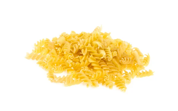 A portion of Rotini corkscrew pasta isolated on white. — Stock Photo, Image