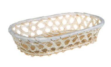 wickerwork boş beyaz zemin üzerine sarı breadbasket