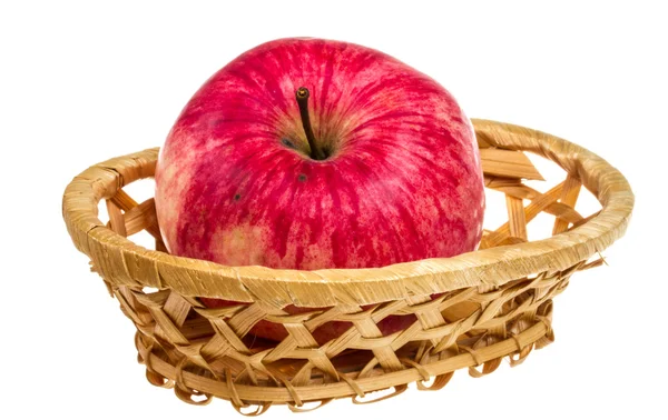 在白色背景上孤立的菜新鲜的红苹果 — 图库照片