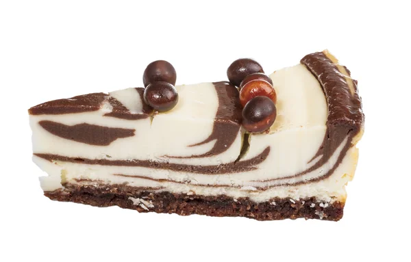 Cheesecake with chocolate sauce — Stock Photo, Image